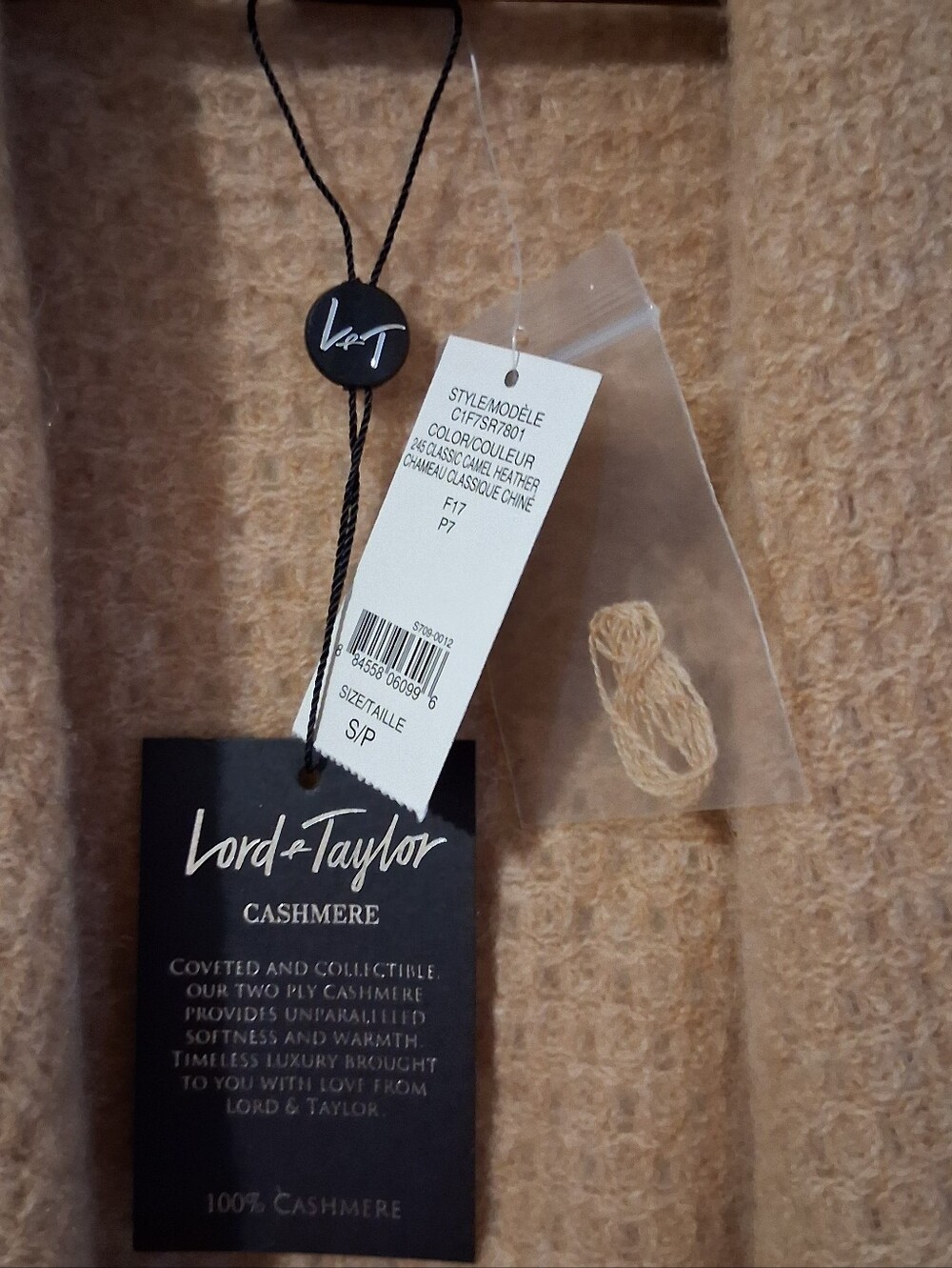 NWOT New Lord & Taylor Camel 2ply Cashmere Vest Wrap Small But Fits Up To Large - Picture 5 of 8